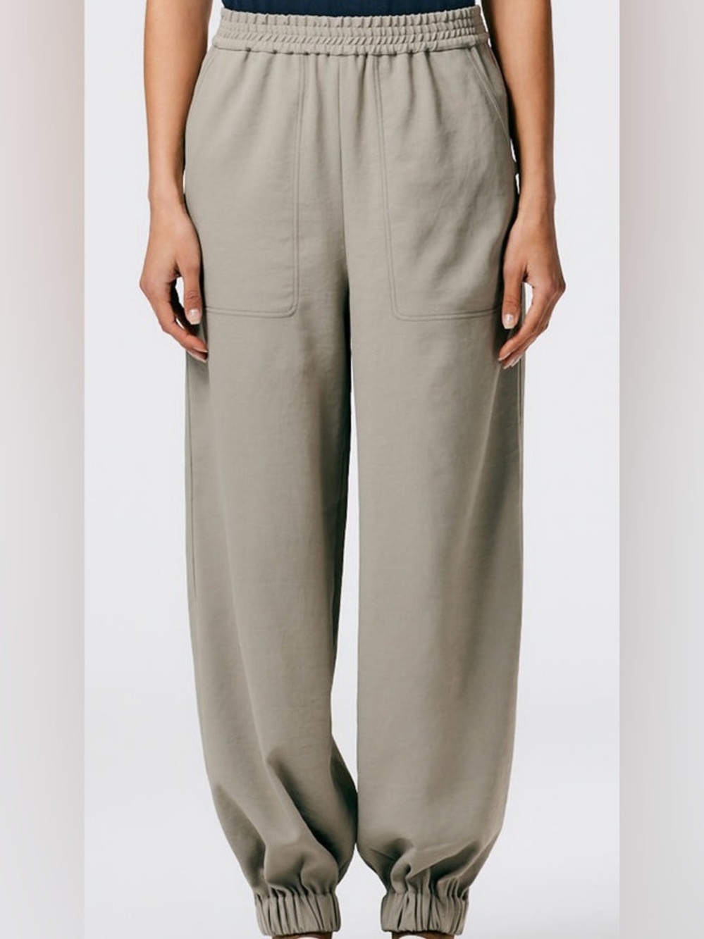 TIBI Chalky Drape Plashet Jogger/Balloon Pant - Long